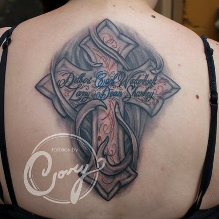 Tattoos - Cross with names - 95535